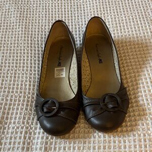 American Eagle Outfitters Dark Brown Buckle Ballet Flats